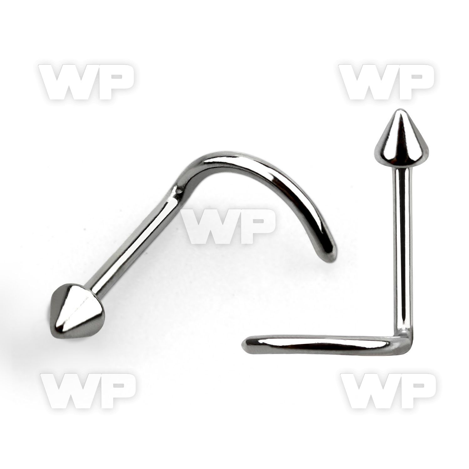 u36u surgical steel nose screw spirals 0 8mm 2mm cone shaped nose piercing