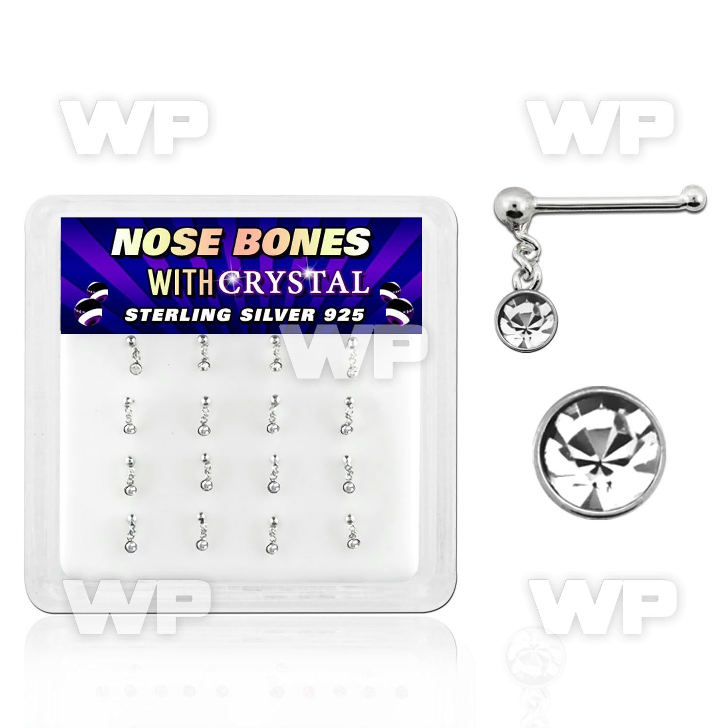u416ey box w silver 925 nose bone ball shaped top 1 5mm dangl nose piercing