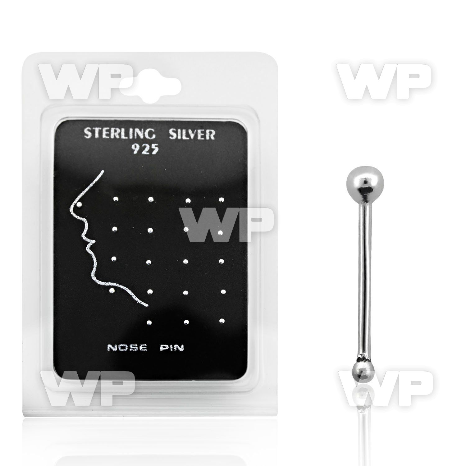 u43qm2 display pack 20 pcs of silver 925 nose bone 1 5mm plain nose piercing