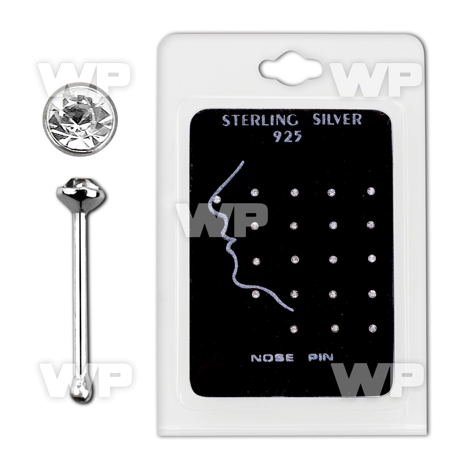 u4a1m2 display pack 20 pcs of silver 925 nose bone 1 5mm round nose piercing