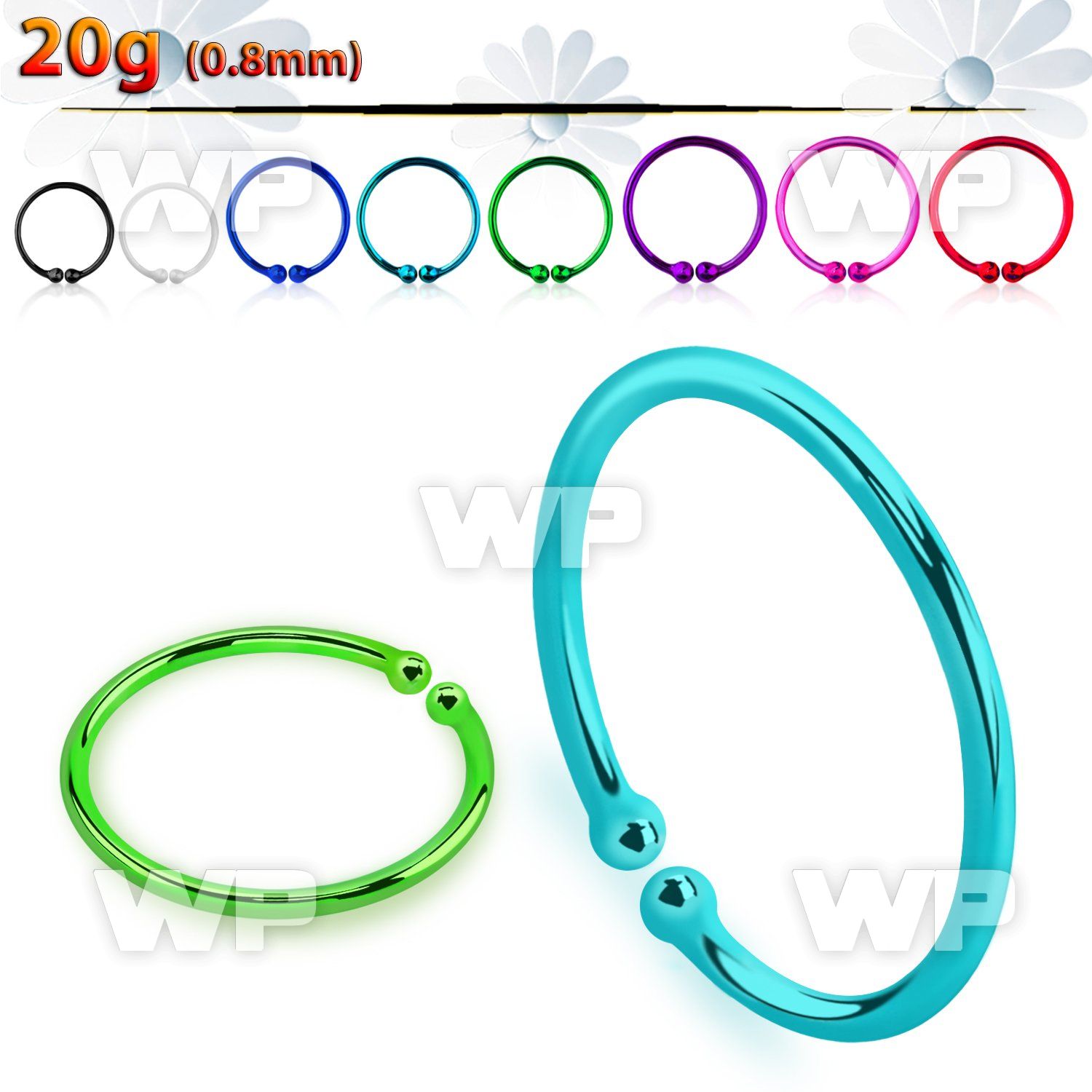 u6m silver 925 non piercing fake nose clip 0 8mm color plati belly piercing