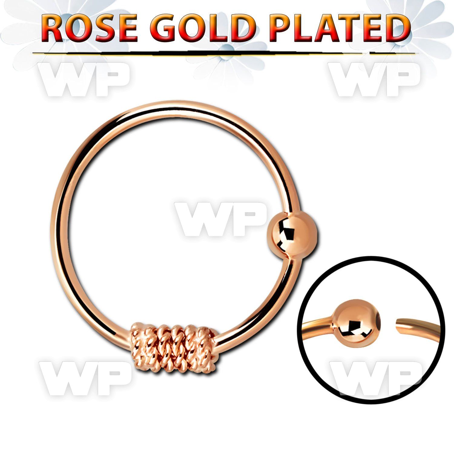 uakea3 real rose gold plated silver 925 nose ring twisted wire nose piercing