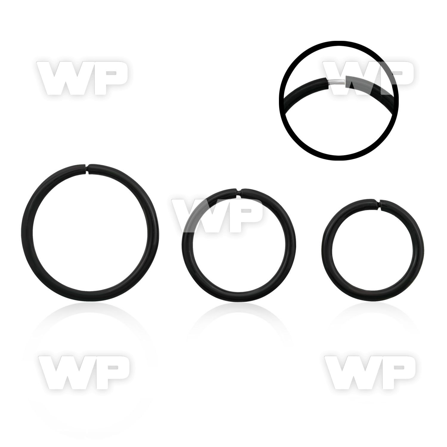 uaze4b black plated silver 925 seamless nose ring 1mm an outer nose piercing