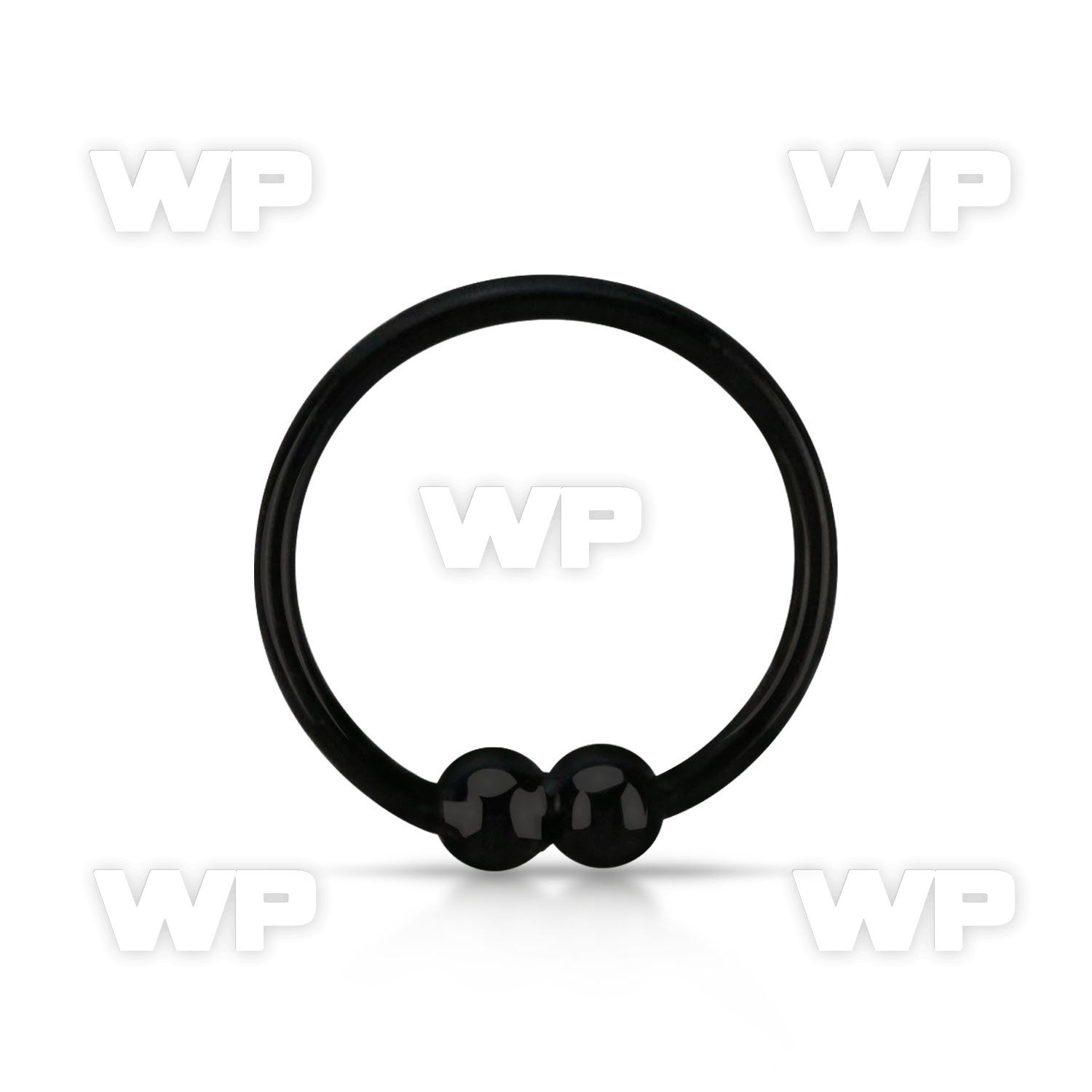 uazzm black plated silver 925 nose ring double 2mm fixed ball nose piercing