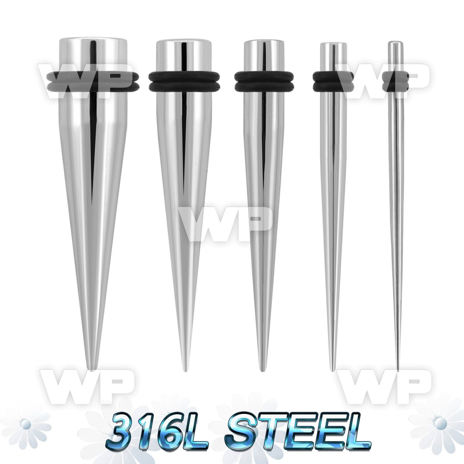 ub3mif surgical steel taper double o ring ear lobe piercing