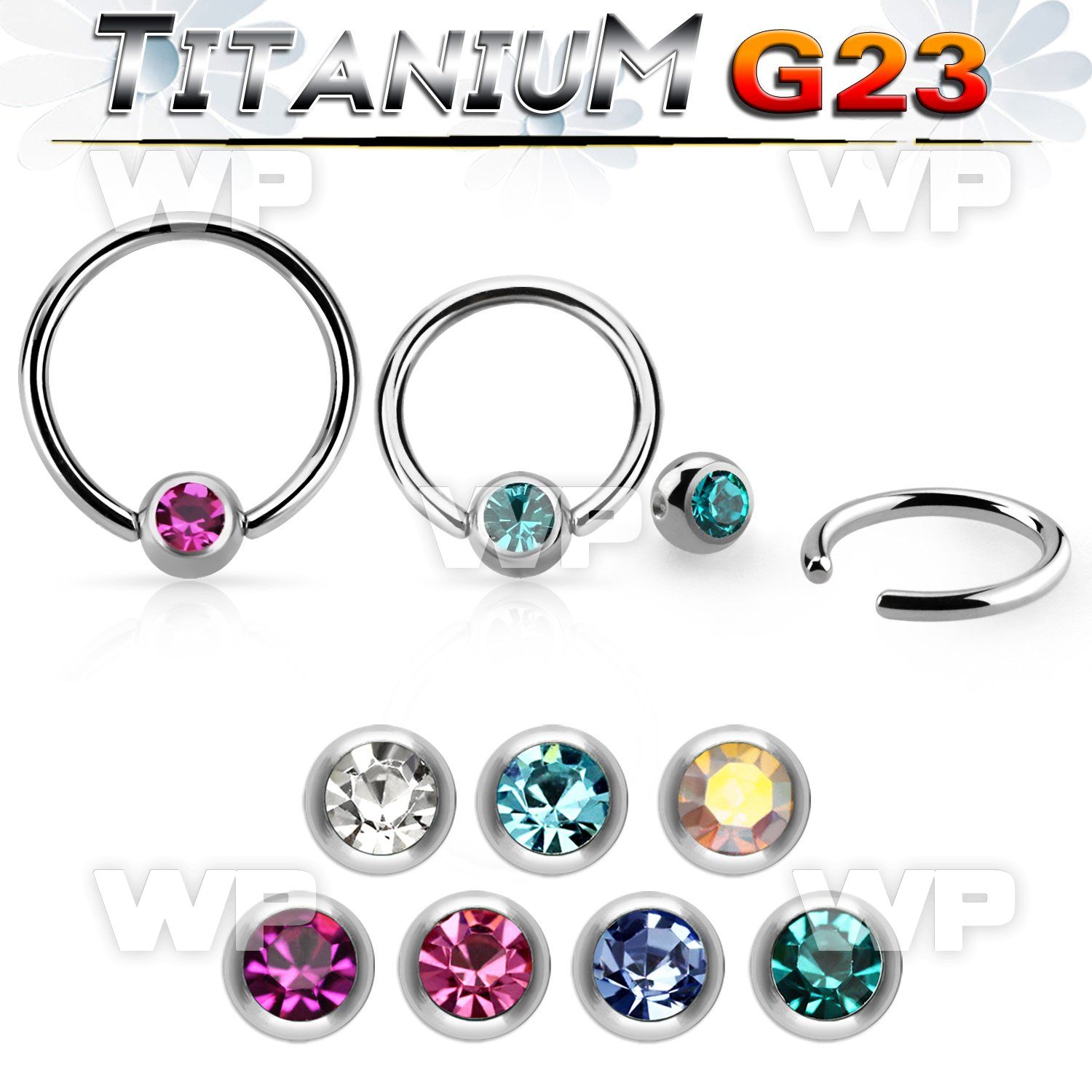 ubcec4s titanium g23 ball closure ring w 4mm ball w crystal