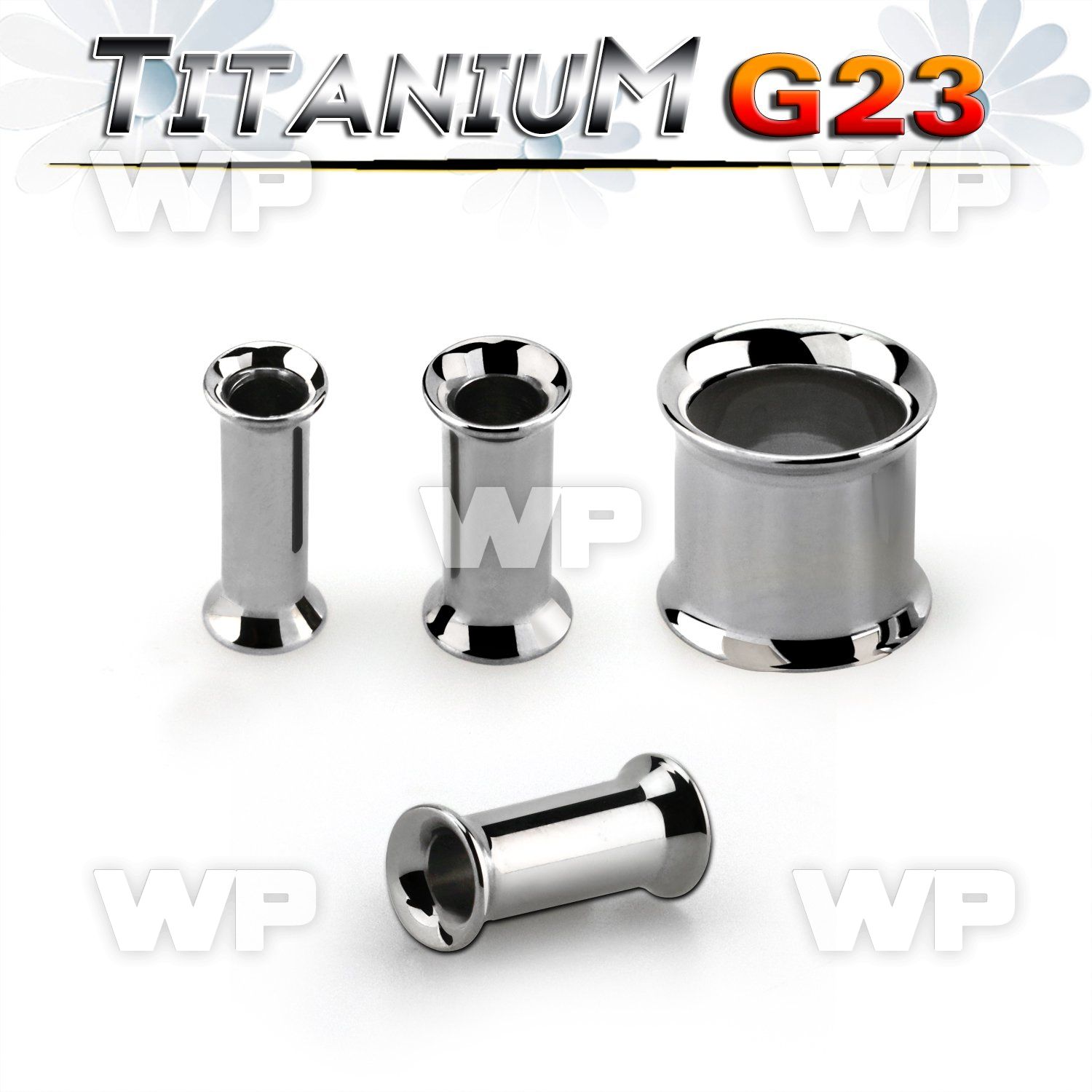 udpg high polished titanium g23 double flare flesh tunnel