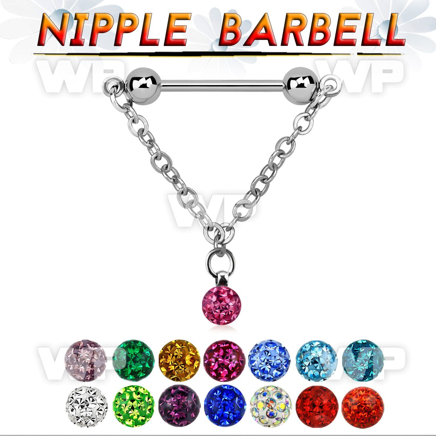 um1b0 surgical steel nipple barbell 1 6mm 5mm ballsconnected nipple piercing