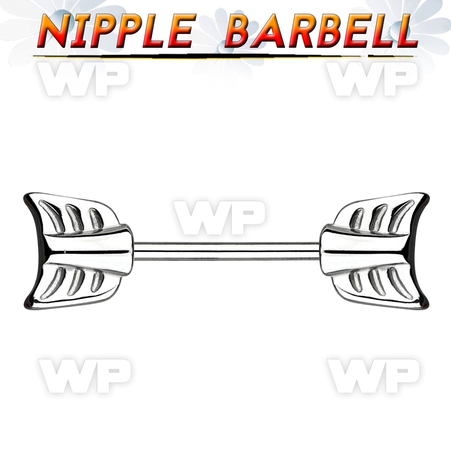 um3xl surgical steel nipple barbell 1 6mm casted steel arrow nipple piercing