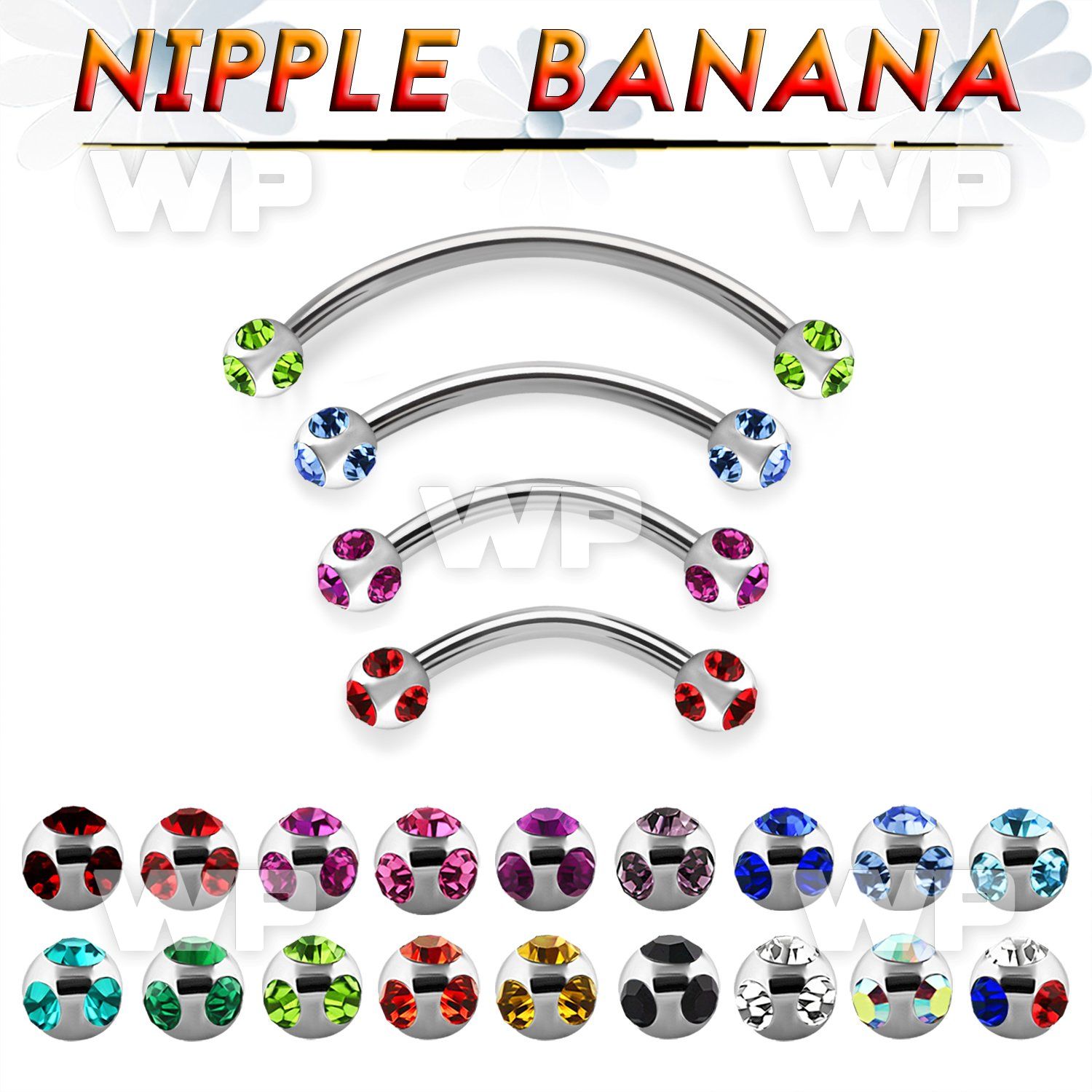 um4ujc0 surgical steel nipple banana 4mm