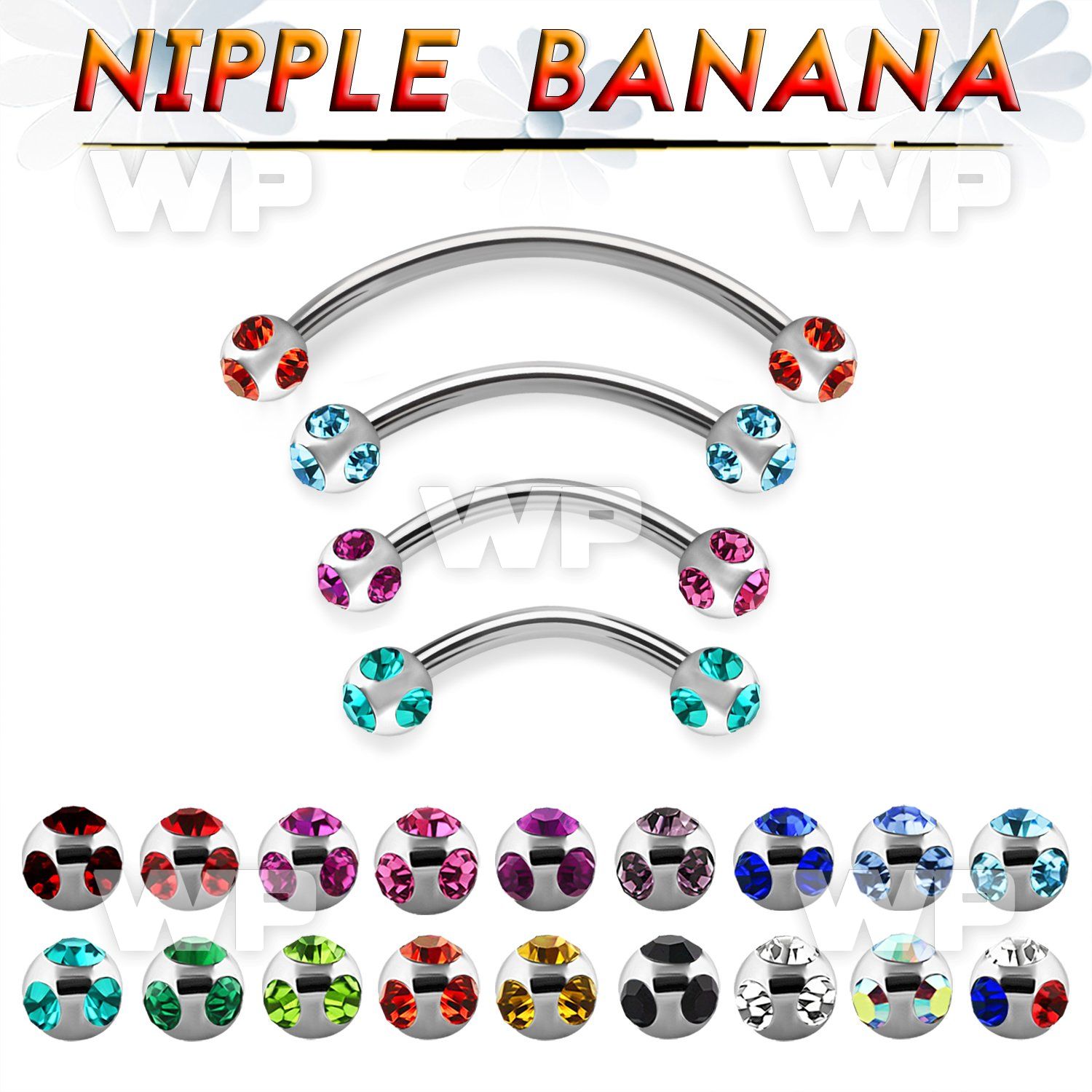 um4ujcs surgical steel nipple banana 5mm