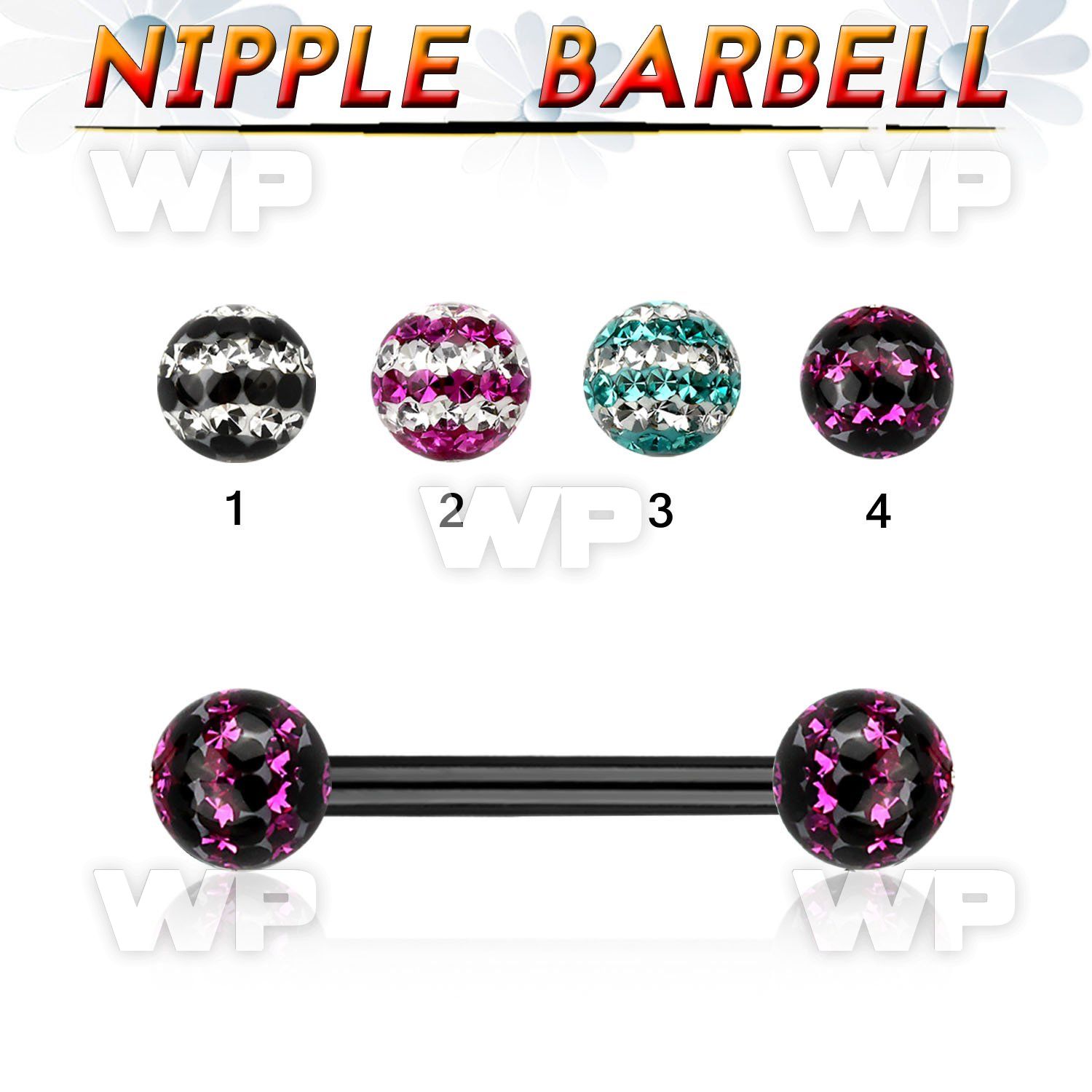 umrdas1 ion plated surgical steel nipple barbell 1 6mm 5mm ball nipple piercing