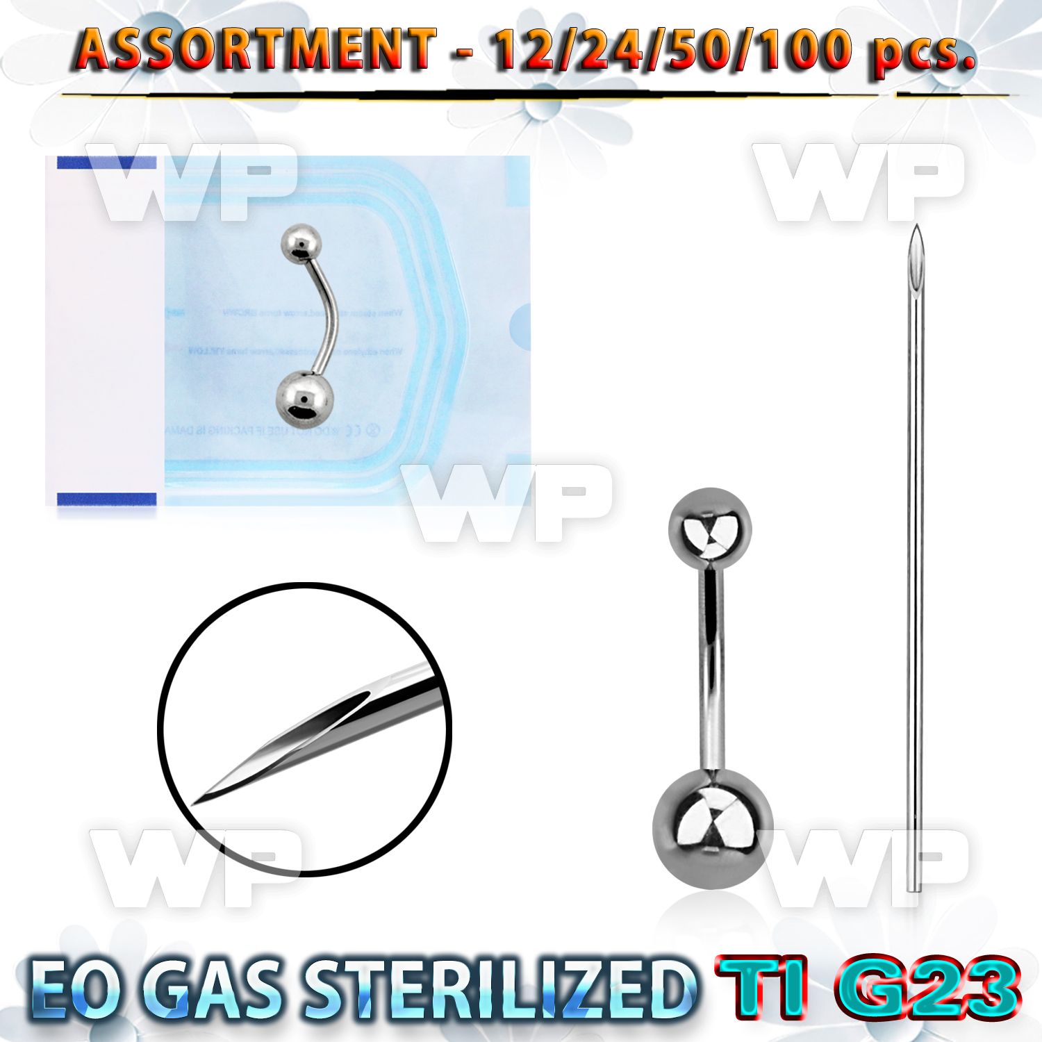 uset10 piercing kit titanium g23 belly piercings needle
