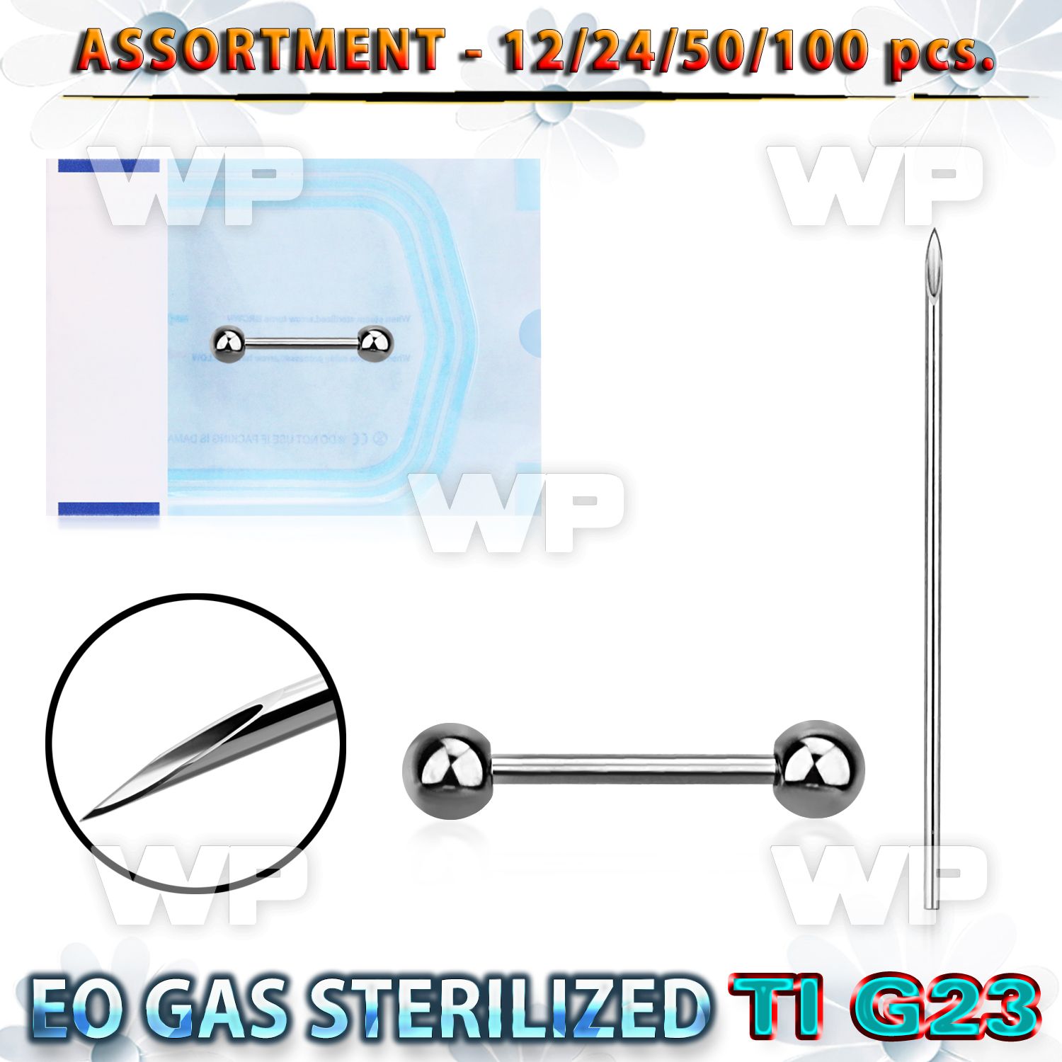 uset14 piercing kit titanium g23 nipple piercing needle