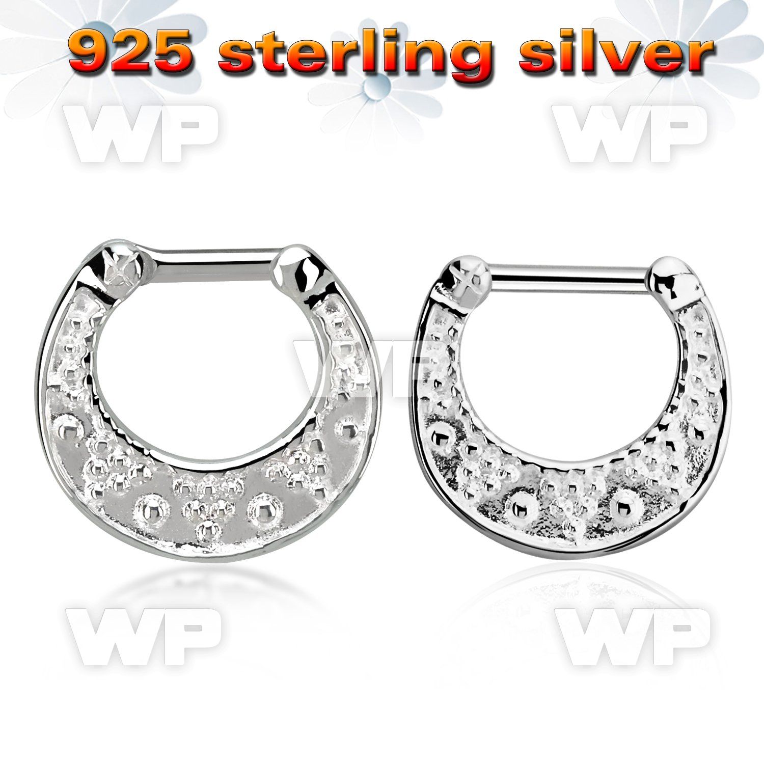 vsepf14 925 silver septum clicker w 1.2mm 316l steel closure bar