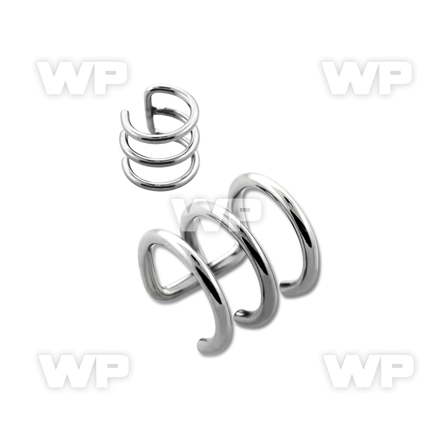 w6dz surgical steel fake helix clip triple ring