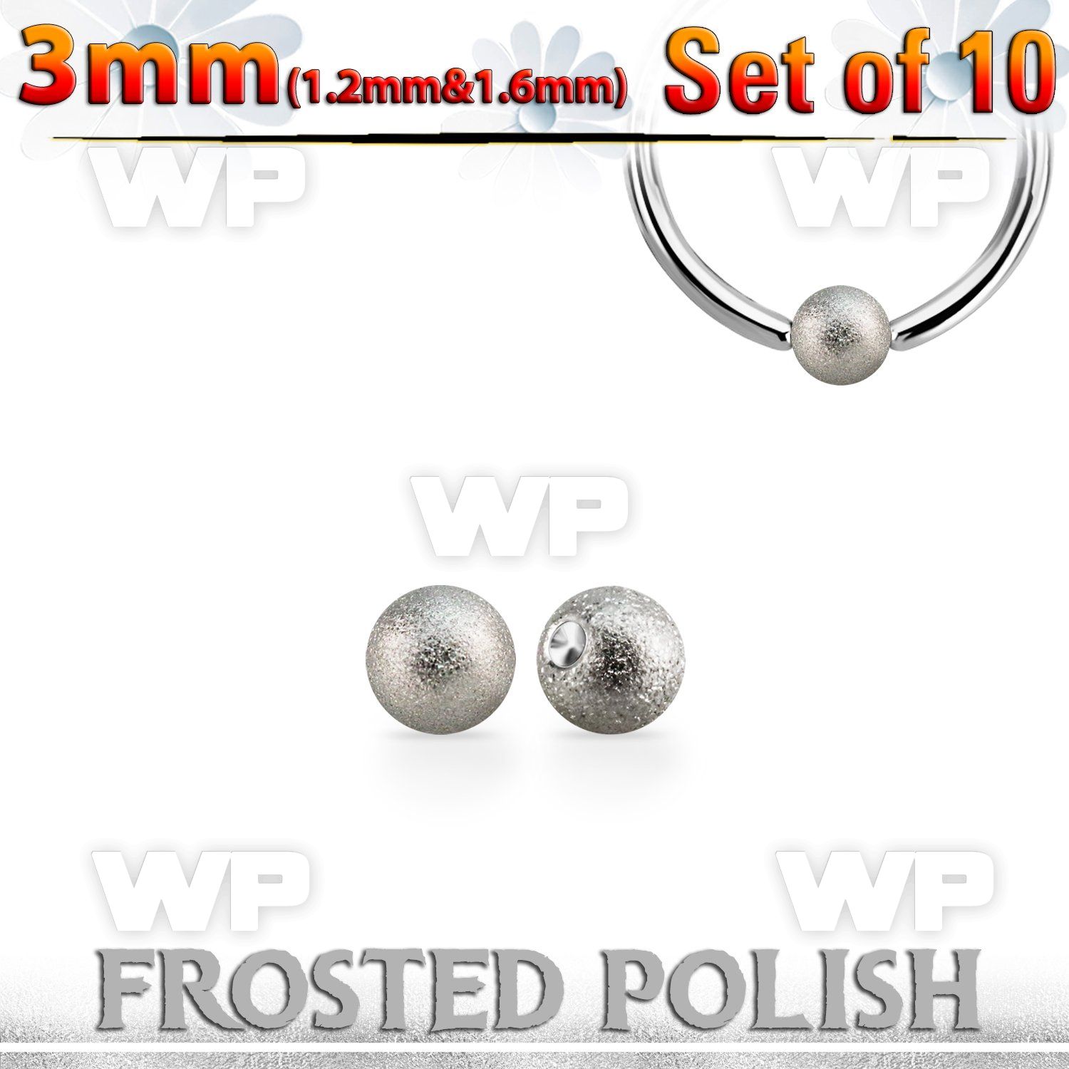xdpfob3 set w 10  3mm steel dimple balls w frosted surface
