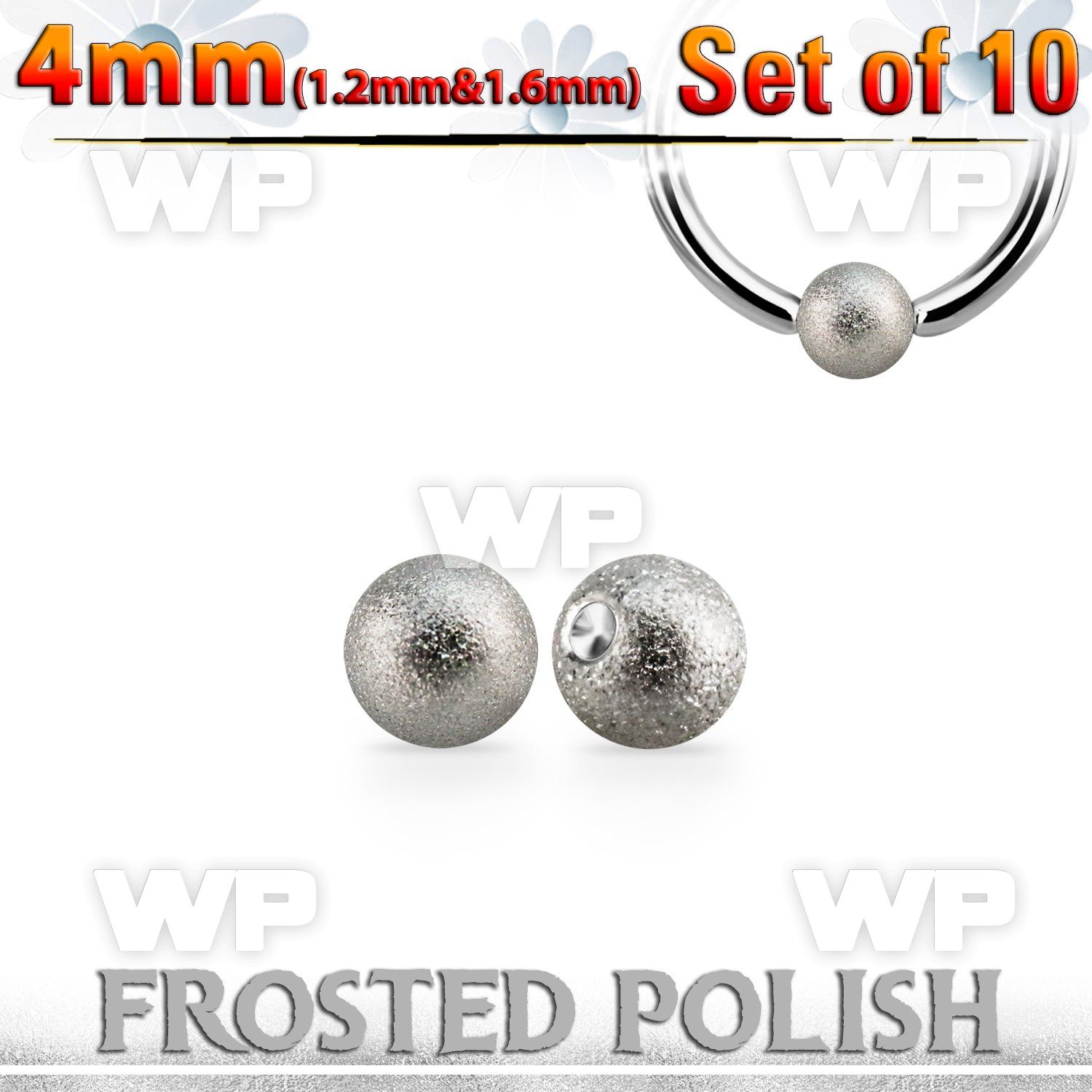 xdpfob4 set w 10  4mm steel dimple balls w frosted surface