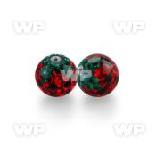 10mm ferido glued multi crystal ball in strawberry design