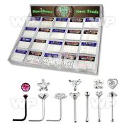13qjkp large display tray 1040 pcs of silver nose jewellery nose piercing
