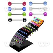 1446x2 board 40 pcs of surgical steel tongue bars 1 6mm 6mm tongue piercing