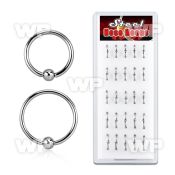 146ak box 25 pcs of surgical steel captive bead ring s 1mm 2 5 ear lobe piercing