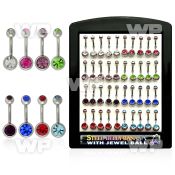 14uck display w of steel belly bananas 1 6mm an 8mm 5mm press belly piercing