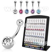 14ucz display w of steel belly bananas 1 6mm an 8mm press fit belly piercing