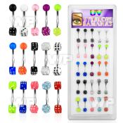14uw18k box w of surgical steel micro bananas 1 2mm 3mm acrylic eyebrow piercing