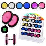 17640e display w glow in dark acrylic fake cheater plugs silicon belly piercing