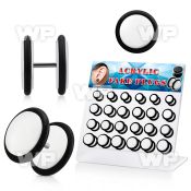 17640t display w white acrylic fake cheater plugs o ring s size belly piercing