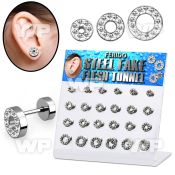 1764e0y display w high polish surgical steel fake cheater flesh ear lobe piercing