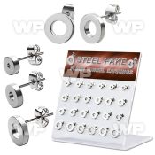 1764e9k display w of high polish surgical steel fake cheater fles ear lobe piercing