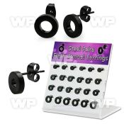 1764e9z display w of black ion plated surgical steel fake cheater ear lobe piercing