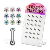 1764eet small display w surgical steel tragus barbells 16g 1 2mm 
