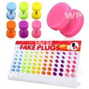 1764eez display 72 pcs of mixed color acrylic fake cheater plug belly piercing