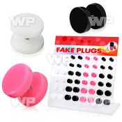 1764l9 display with acrylic fake cheater plugs out silicon o rin belly piercing