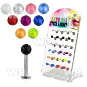 1764lk tiny display w surgical steel labret studs 1 2mm 3mm uv lower lip piercing