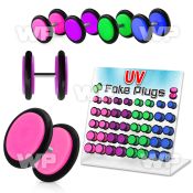 1768ms display w acrylic uv fake cheater plugs o ring s size 6mm belly piercing