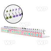 17ma display w steel belly ring faux pearl ballssized 5mm belly piercing