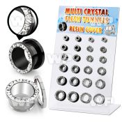 17miele display w black ion plated 316l steel flesh tunnel feri ear lobe piercing