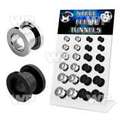 17miep display w black ion plated steel screw fit flesh tunnel ear lobe piercing