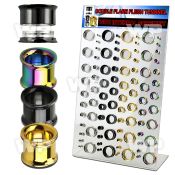 17mily display w of black gold rainbow ion plated surgica ear lobe piercing