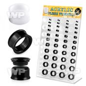 17miy9 display w of internal screw fit acrylic flesh tunnels ear lobe piercing