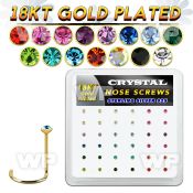 18nwbxm box w gold plated silver nose screw w 1.5mm mix crystals