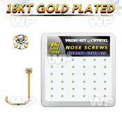18nwpxc box w gold plated silver nose screw w set 1.5mm crystals