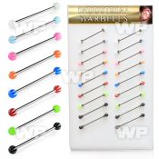 18u1ep display with of 316l steel industrial barbells 1 6mm 5mm 