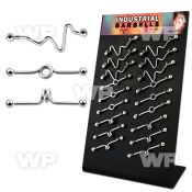 18u1l black display with of 316l steel industrial barbells 1 6 ear piercing others