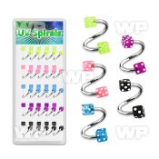 1c3mw0 box w of surgical steel eyebrow spirals 1 6mm 3mm acryli eyebrow piercing