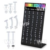 1da0p display w of flexible piercing retainers for lip eyebro belly piercing